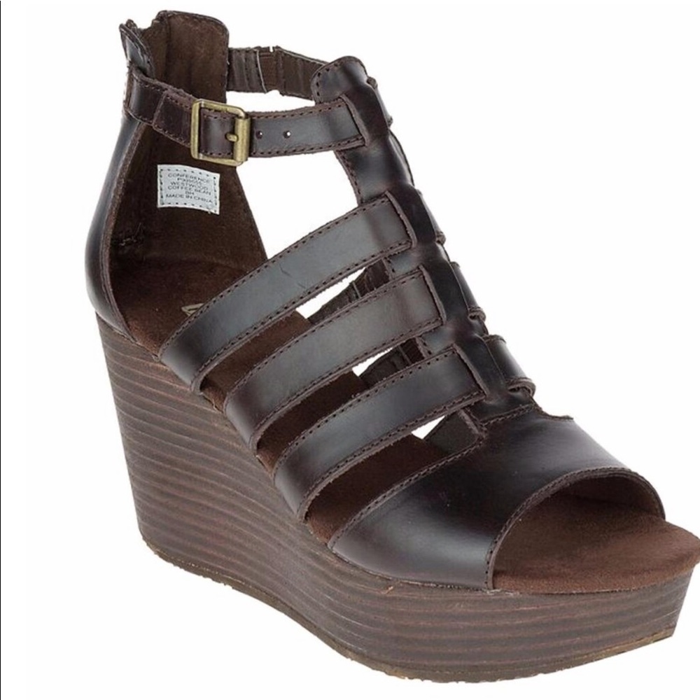 CAT Caterpillar Westwood Gladiator WedgeSandal NIB